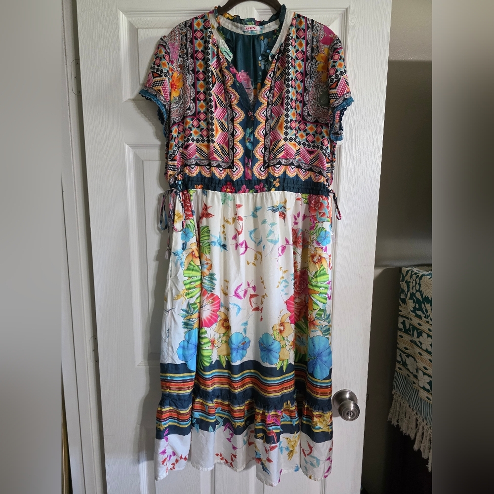Johnny Was Silk Floral Dress